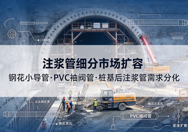 色尼注浆管细分市场扩容，隧道钢花小导管、PVC 袖阀管、桩基后注浆管需求分化